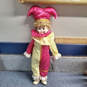 Vintage Interpur International Porcelain Clown Doll, OH#12217, ME#2087
